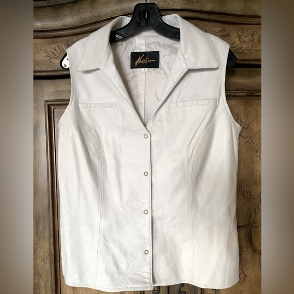 Neto Jackets & Blazers - Vintage Neto White Leather Vest
